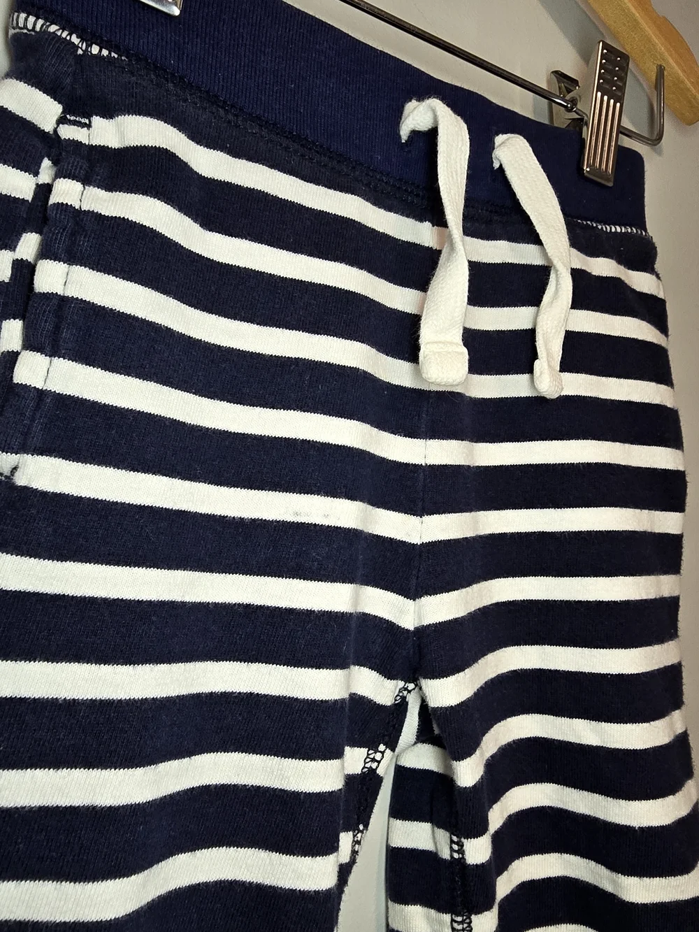 GAP Navy and White Striped Jogger Pants